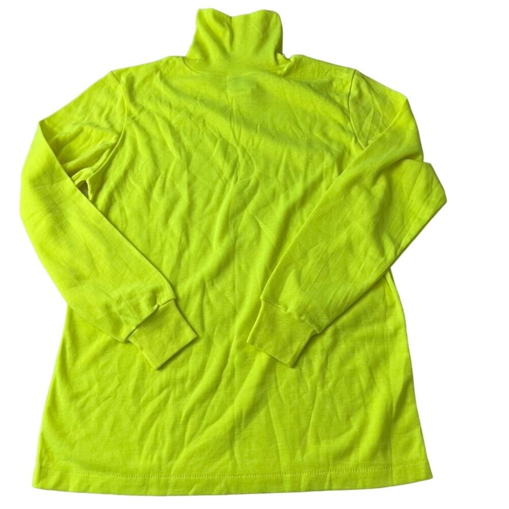 Medalist Neon Turtleneck Top Vintage Women Size Medium
